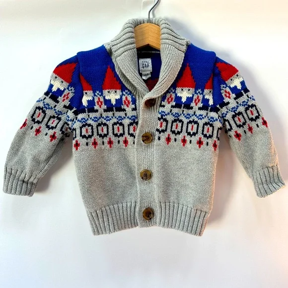 GAP Shirts Tops Baby Gap 62 Months Gnome Winter Cardigan